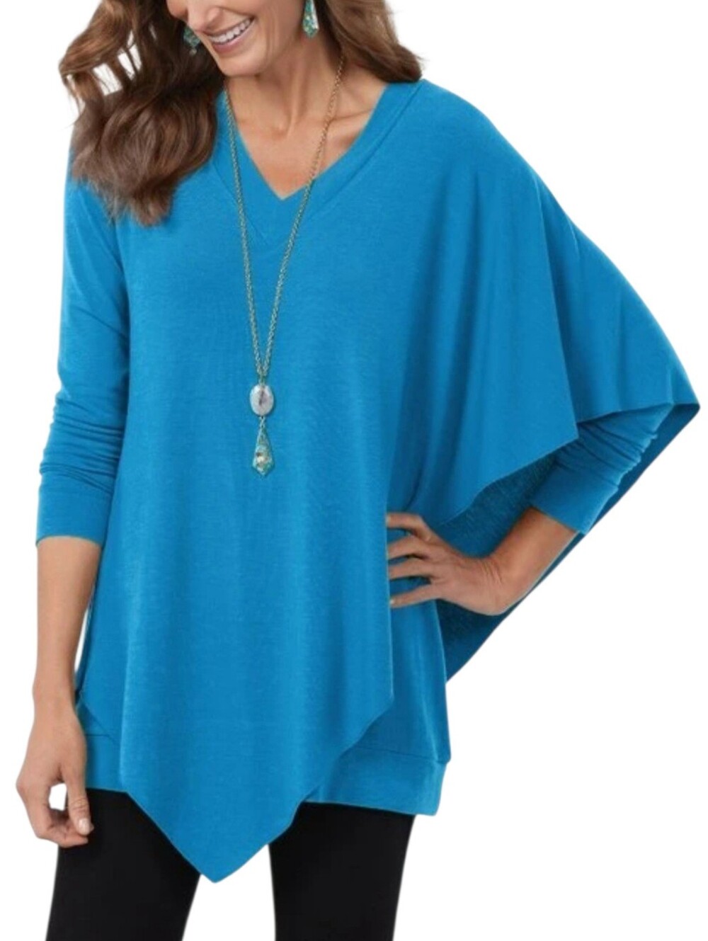 Soft Surroundings Madeline Tunic In Mykonos Blue Bohemian Lagenlook Tunic Top S